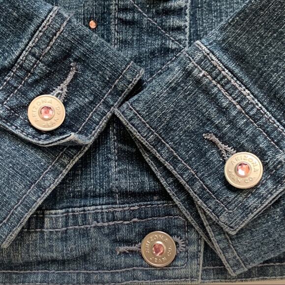 Arizona Jean Co Jean Jacket Girls Butterfly Embroidered Jean Jacket Small NEW - Picture 7 of 13